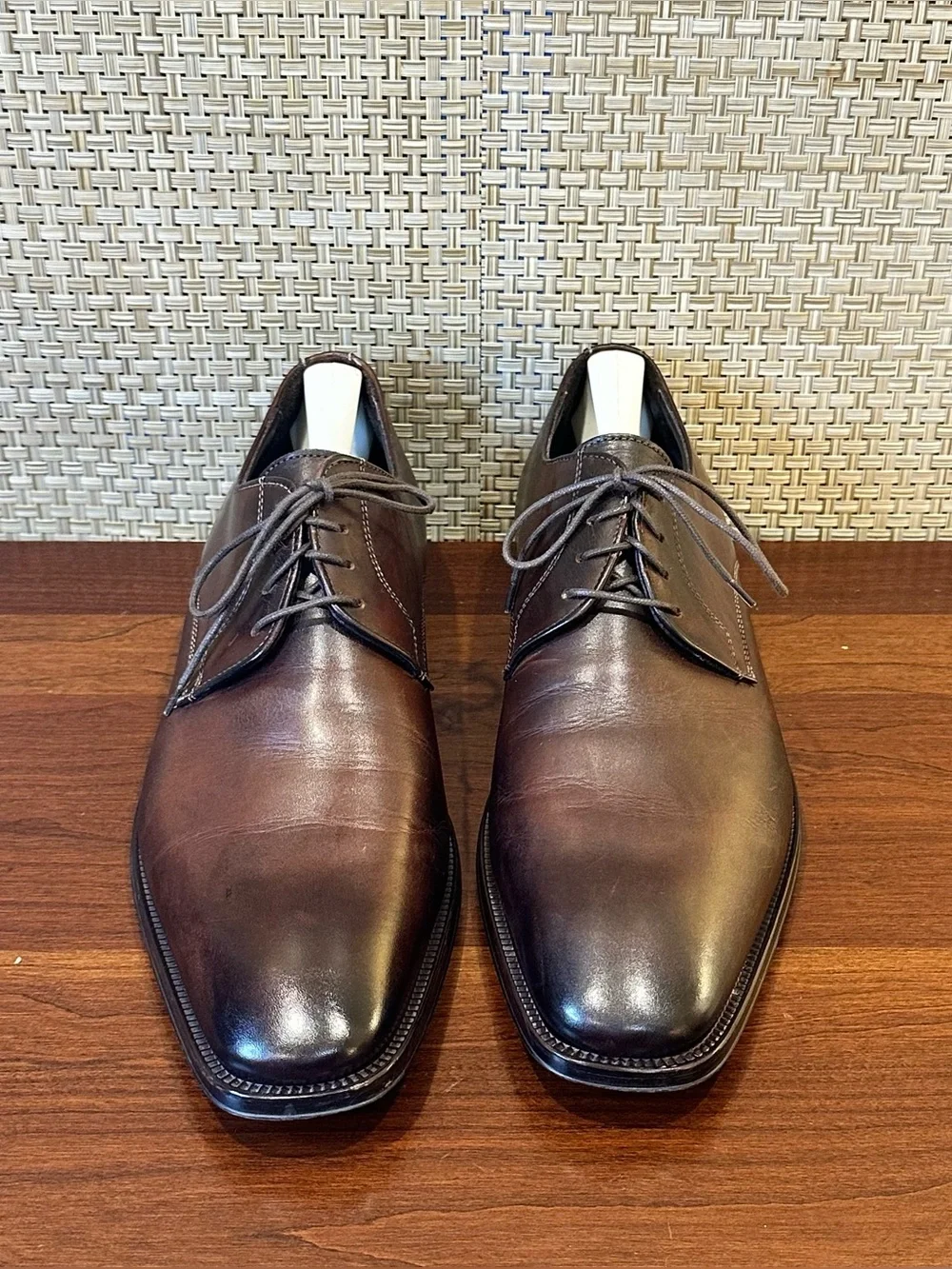To Boot New York Adam Derrick Brown Leather Plain Toe Derby Dress Shoes Size 9.5